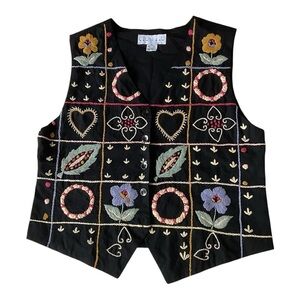 New York Style Embroidered Cotton Vest – Size L